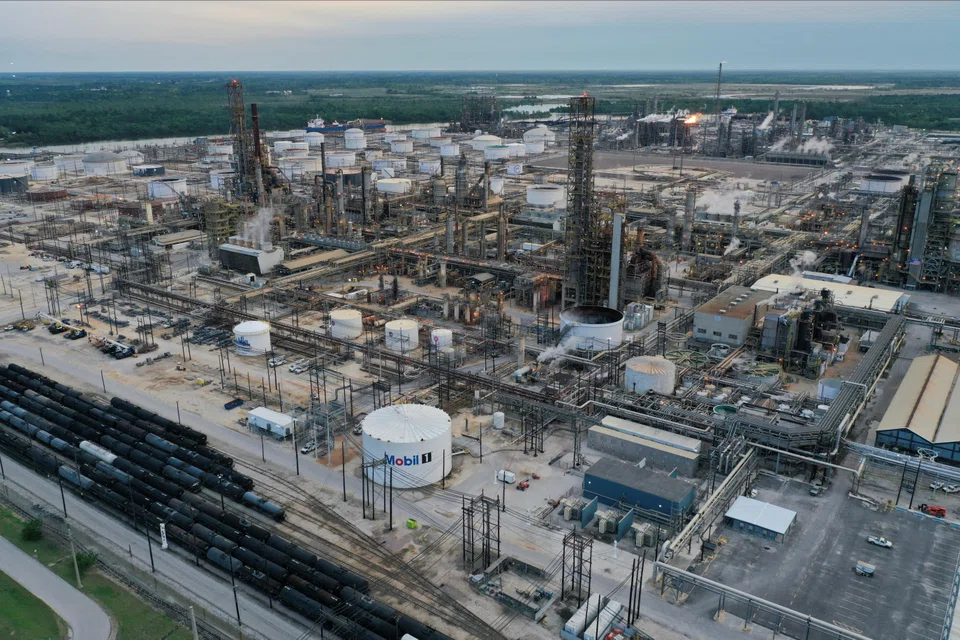 Under the new project, CO2 emitted by refineries (above) and chemical plants operated by companies including ExxonMobil will be transported to empty gas fields under the North Sea.