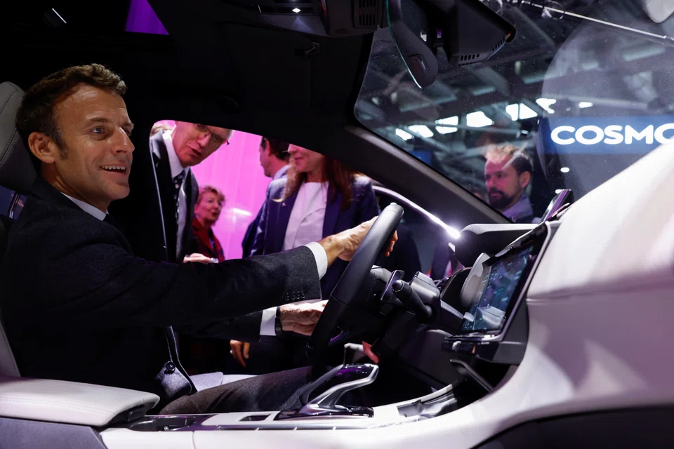 French President Emmanuel Macron said EV subsidies for lower-income households would rise to 7,000 euros next year from 6,000 euros, while falling to 5,000 euros for other French buyers.