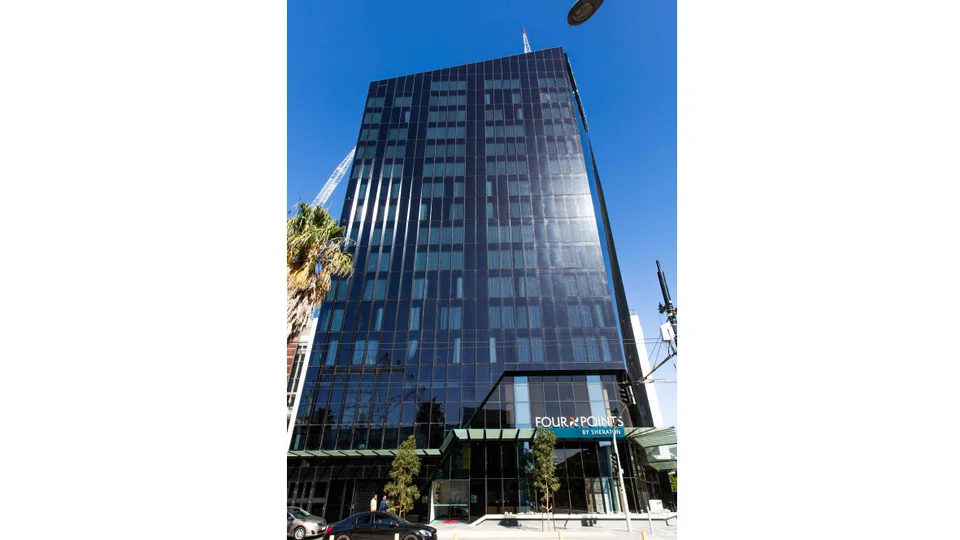 The 273-key hotel is located at the edge of Victoria Harbour, with views of the Melbourne central business district.