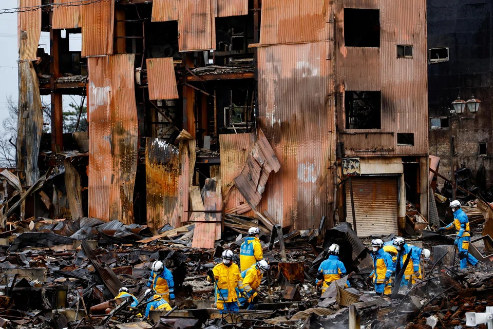The shockwaves from the magnitude-7.5 tremor on New Year’s Day toppled buildings, sparked a major fire and triggered tsunami waves over a metre high on the Sea of Japan side of the main island of Honshu.