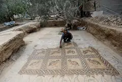 The Palestinian Ministry of Tourism and Antiquities said the flooring included several mosaic panels depicting animals and other features of social life during the Byzantine era.