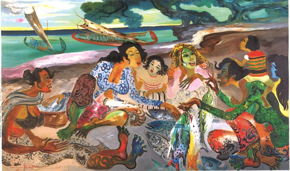 Hendra Gunawan's Fish Market on the Beach was a highlight at Sotheby's Singapore auction.; the auction’s success marks an important milestone in Singapore’s positioning as Asia’s next key art hub amid a growing collector base.
