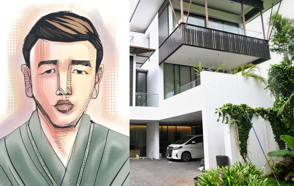 16 Ewart Park (right), as seen on Sep 11, 2023. Su Haijin is alleged to have refused to open his room door to the authorities and escaped from the second-floor balcony of the Good Class Bungalow. 