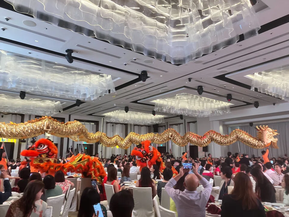 Enters the Dragon at the Redas Spring Festival Celebration held at the Grand Copthorne Waterfront Singapore on Thursday. 