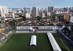 The Vila Belmiro Stadium where the wake for late Brazilian soccer legend Pele will be held, Santos, Sao Paulo, Brazil, Jan 1, 2023. 