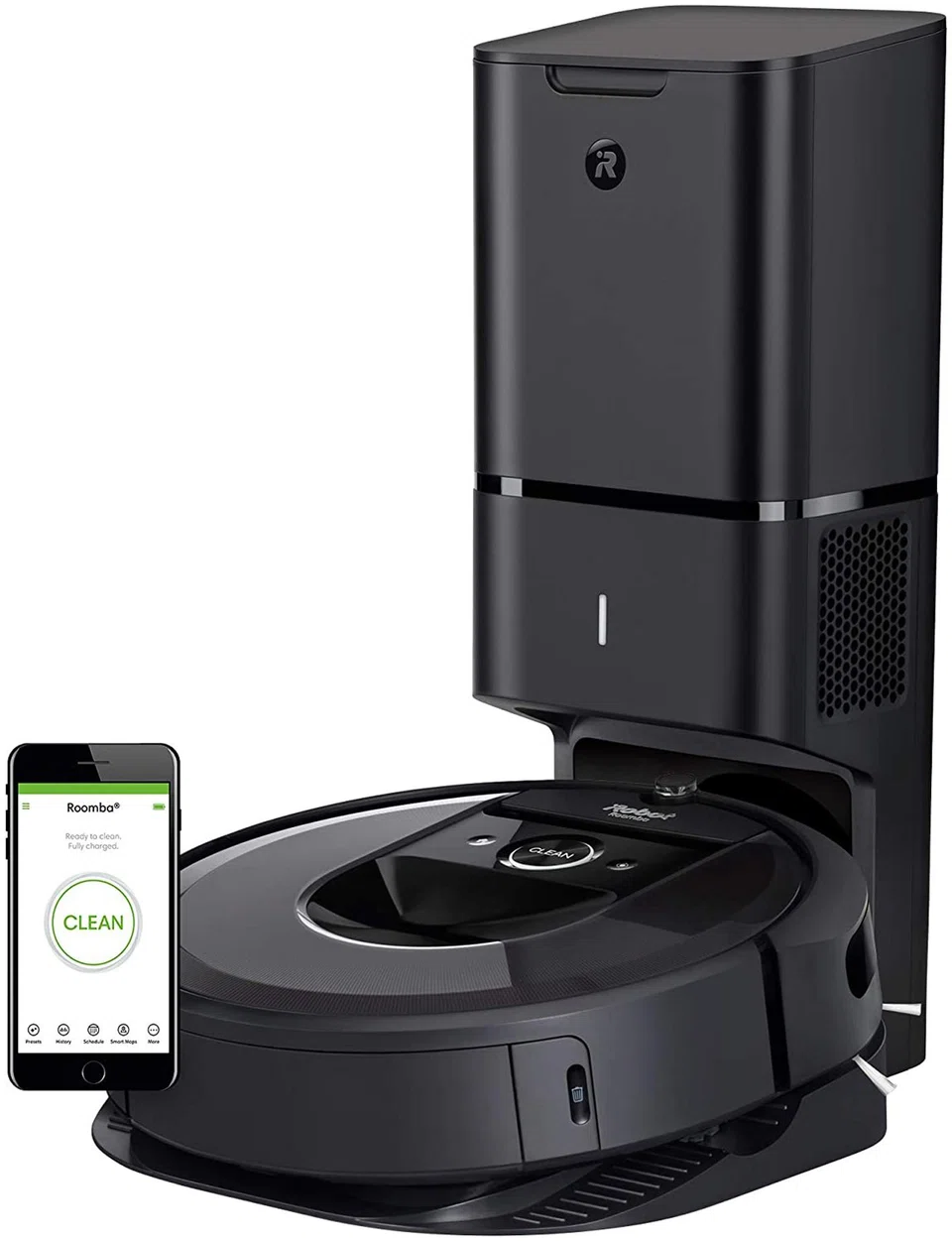 The iRobot Roomba i7+ robot vacuum cleaner. Amazon wnts to expand its stable of smart-home devices, which include the Alexa voice assistant, smart thermostats, security devices, and wall mounted smart displays.