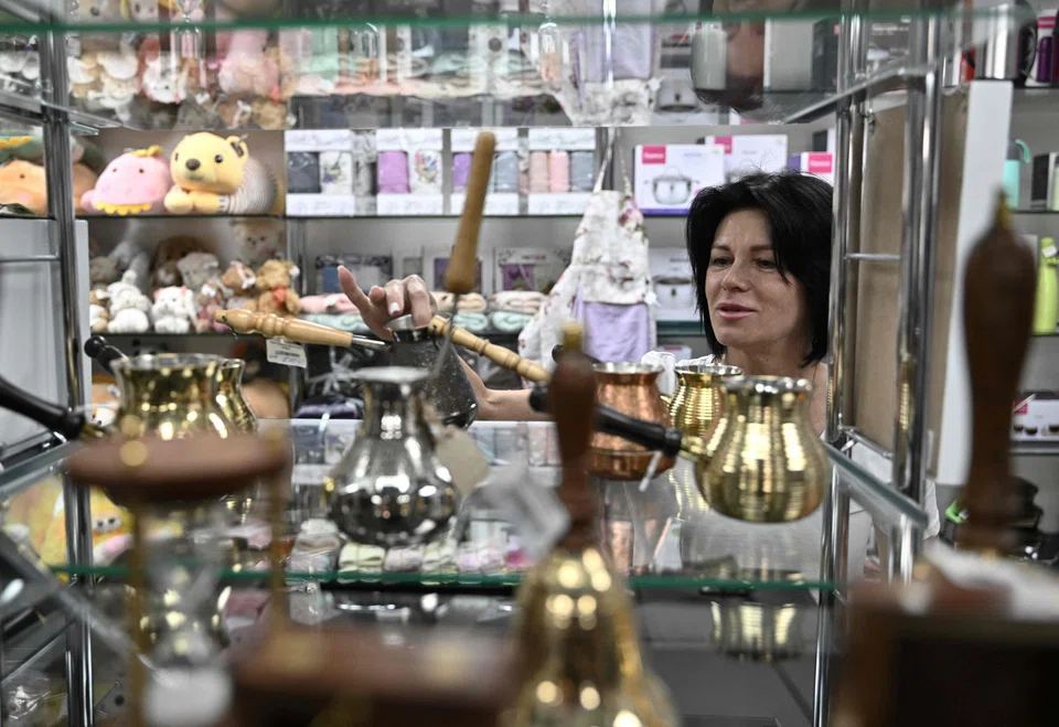 Nataliya Kirichenko, who works at a gifts shop in Kramatorsk, says servicemen were regular customers and bought the most items, especially knives and dagger