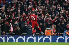 Alexis Mac Allister celebrating after scoring Liverpool's second goal against Fulham in their EPL match on Dec 3. The 25-year-old Argentine has played a key role in his club's resurgence this season.