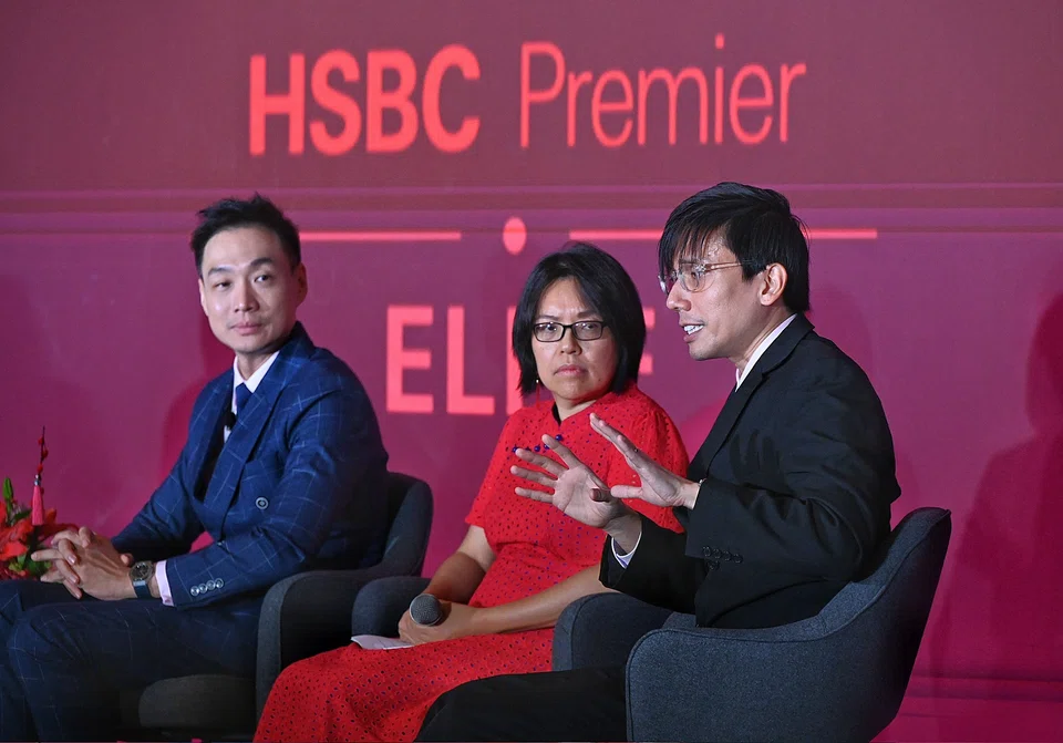 From left: James Cheo, chief investment officer, South-east Asia for HSBC Global Private Banking and Wealth; Lee Su Shyan, The Straits Times associate editor; William Goh, fixed-income portfolio manager, HSBC Global Asset Management, Singapore.
