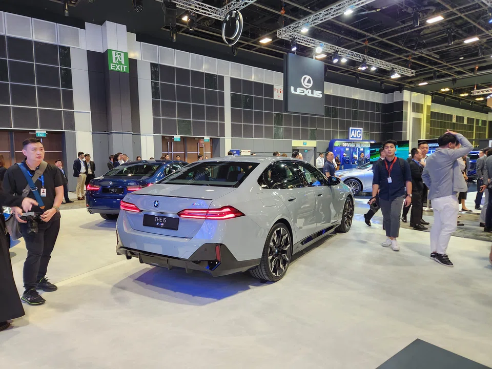 The BMW stand at the Singapore Motorshow 2024. Category B saw the largest increase, shooting up 31.7 per cent or S$26,990 to S$112,000.
