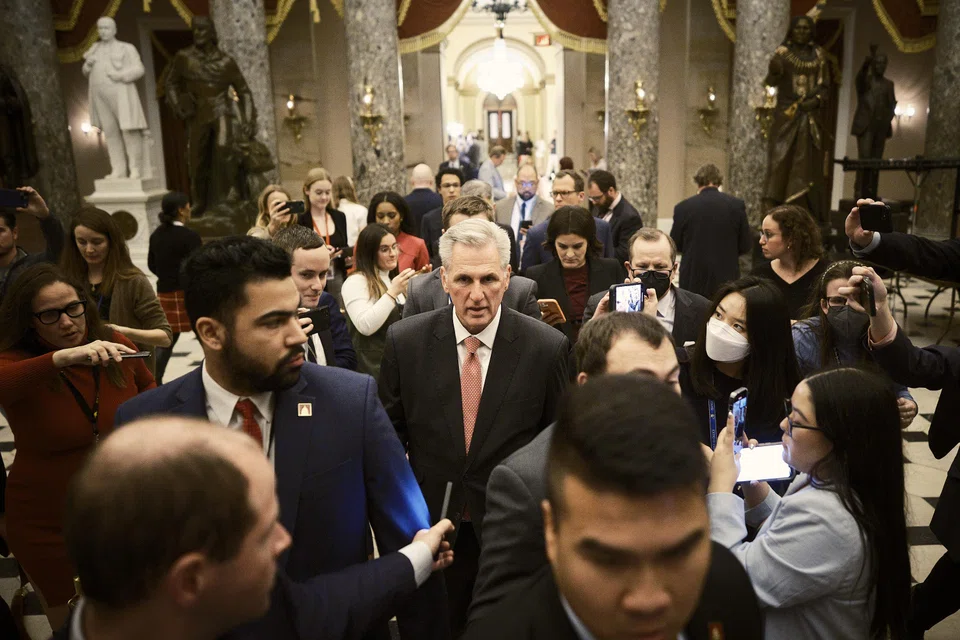 Kevin McCarthy leaves the House Chamber after failing to secure the House Speaker seat for the third day at the Capitol in Washington, Jan 5, 2023. 
