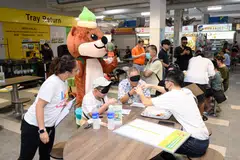Shoppers participating in a hawker-themed game show organised as part of this year's Heartlands Festival. 