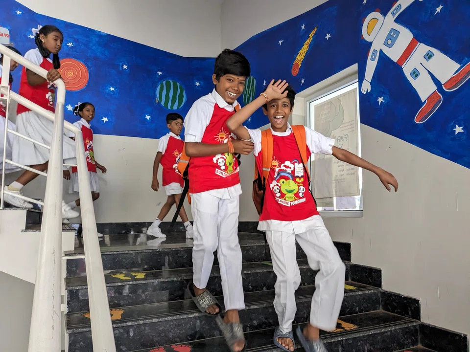 The mural at the stairwell was a huge hit among the students.