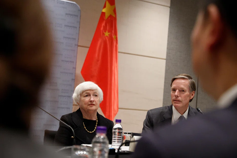 US Treasury Secretary Janet Yellen and US Ambassador to China Nicholas Burns meet with representatives of the US business community in China. She said a decoupling of the US and Chinese economies would be “virtually impossible” and would destabilise global markets.