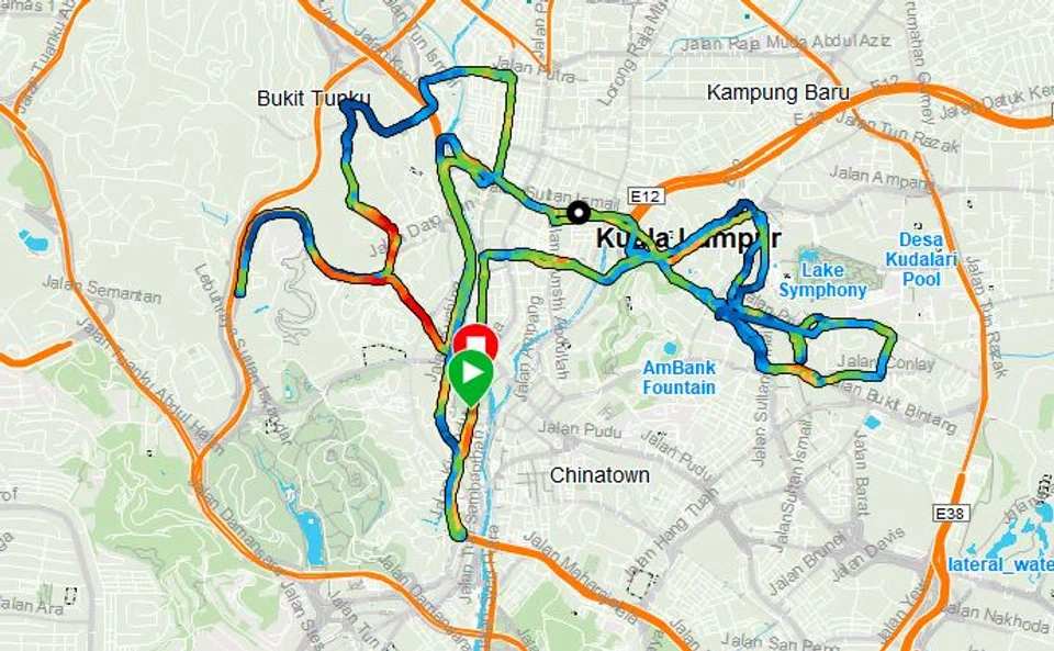 The 21-km route winds through the heart of KL, passing the swanky shopping malls at Bukit Bintang before going by the Petronas Twin Towers along Jalan Ampang. It then moves through quieter tree-lined roads, looping past other landmarks such as the National Mosque of Malaysia and KL railway station before heading back to the start/finish line at Dataran Merdeka or Independence Square.