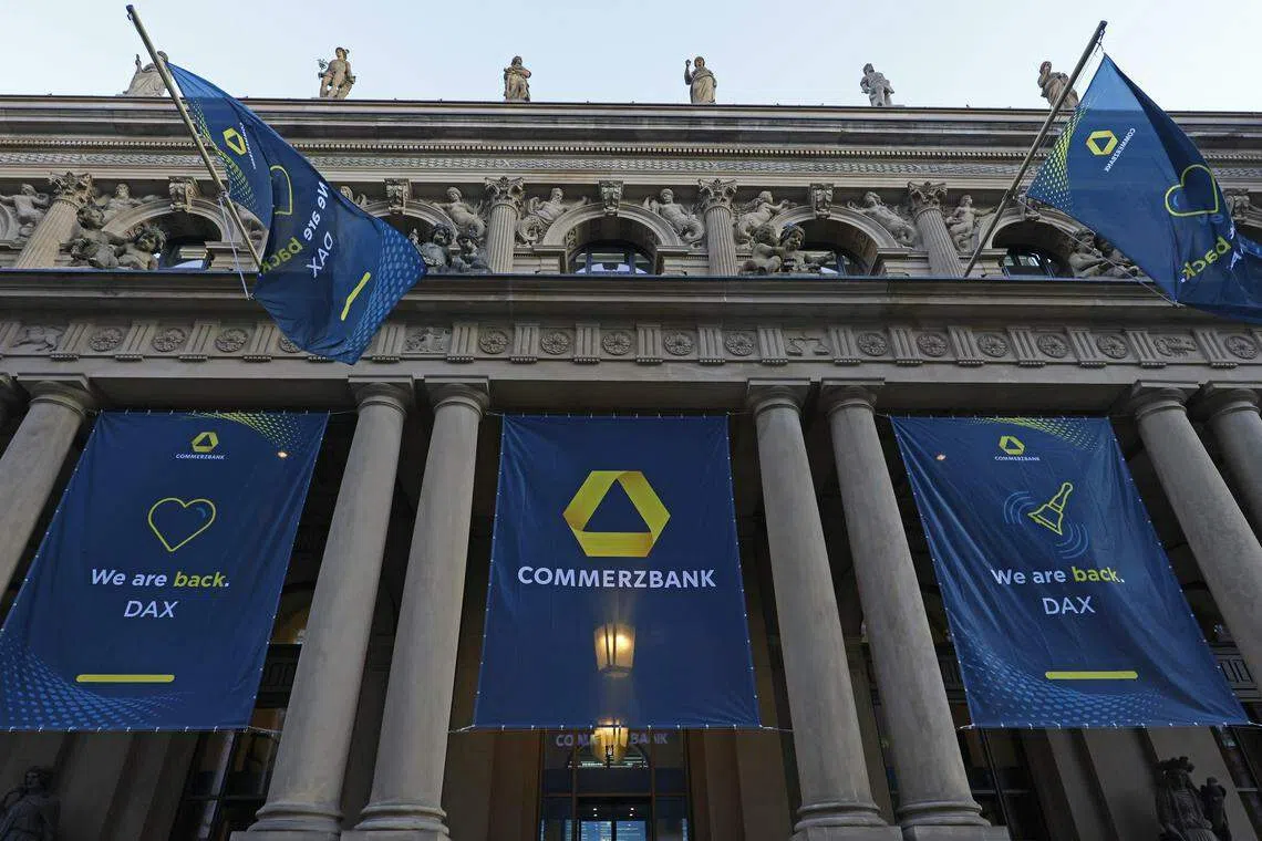 Shares of Commerzbank have tumbled by more than 6 per cent following the Frankfurt stock market's opening on Friday (Mar 10).