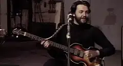 Footage of McCartney playing the iconic bass shortly before it vanished in Jan 1969.