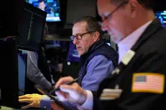 The Dow Jones Industrial Average falls 108.65 points, or 0.32 per cent, at the open to 34,332.23.