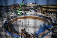 The new 25-kilometre “super sewer”, which is 7.2 metres in diameter, snakes from west to east following the curves of the river; the large concrete shaft that is part of the Thames Tideway tunnel in west London.