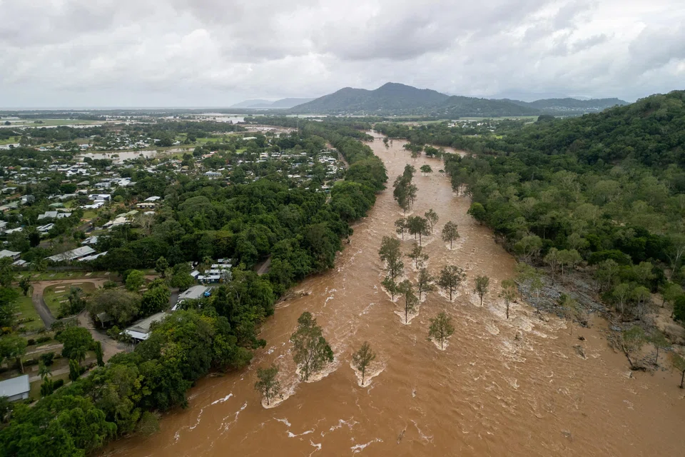 Floodwaters at Lake Placid in Cairns, Australia after former Tropical Cyclone Jasper made landfall earlier this month, Dec 18, 2023. 