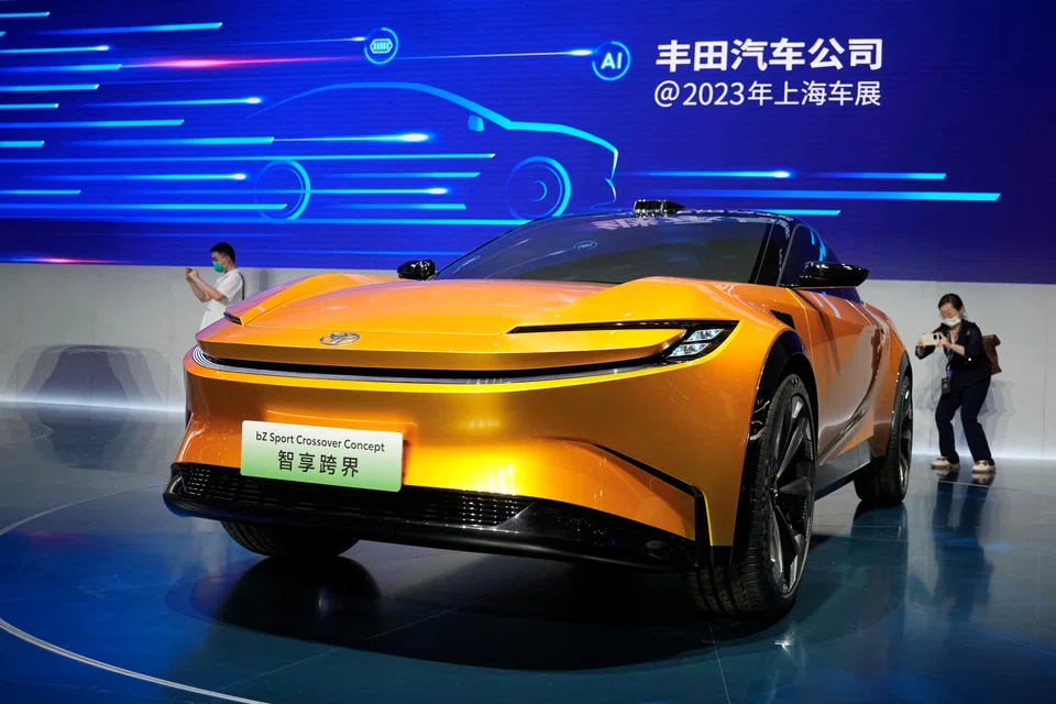 Toyota, which has been slow to roll out electric vehicles, used the Shanghai show to unveil two new EVs, doubling the number on offer in China under its mainstream brand.