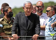(Centre) Israeli Prime Minister Benjamin Netanyahu's comments came one day after US President Joe Biden said Netanyahu “must pay more attention to the innocent lives being lost as a consequence of the actions taken” in Gaza.