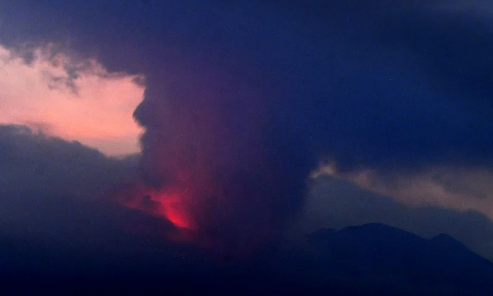 Television footage showed lava and dark plumes of ash exploding from Sakurajima in Kagoshima.