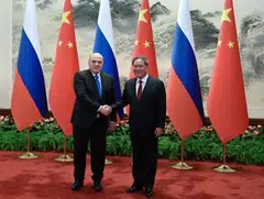 “Today, relations between Russia and China are at an unprecedented high level,” Russian Prime Minister Mikhail Mishustin tells Chinese Premier Li Qiang in their meeting.