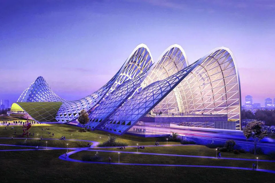 Artist's impression of the High Speed Rail station in Negeri Sembilan, Malaysia. The project was abandoned and Malaysia paid US$77.30 million to Singapore for the project’s termination.