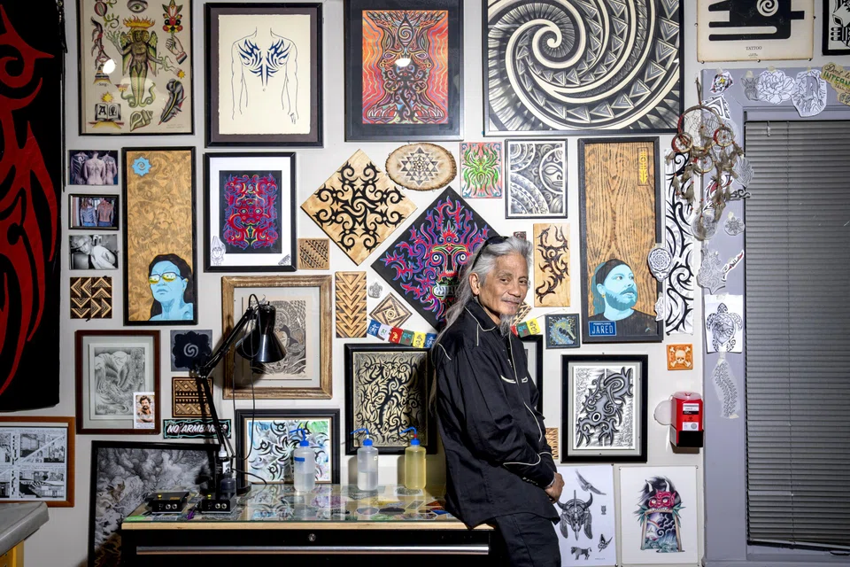 The man generally credited with pioneering and popularising the tribal style in the US is Leo Zulueta, 71, a tattoo artist in Ann Arbor, Michigan.