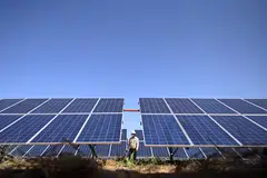 Solar panels in Rajasthan, India. Blended finance may not be applicable to every financing need, sector or borrower.