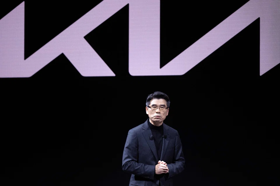 Kia President and CEO Song Ho Sung speaks during a briefing at the Consumer Electronics Show in Las Vegas, Nevada, Jan 8, 2024. Uber and Kia announced on Wednesday the signing of an agreement on producing electric vehicles.