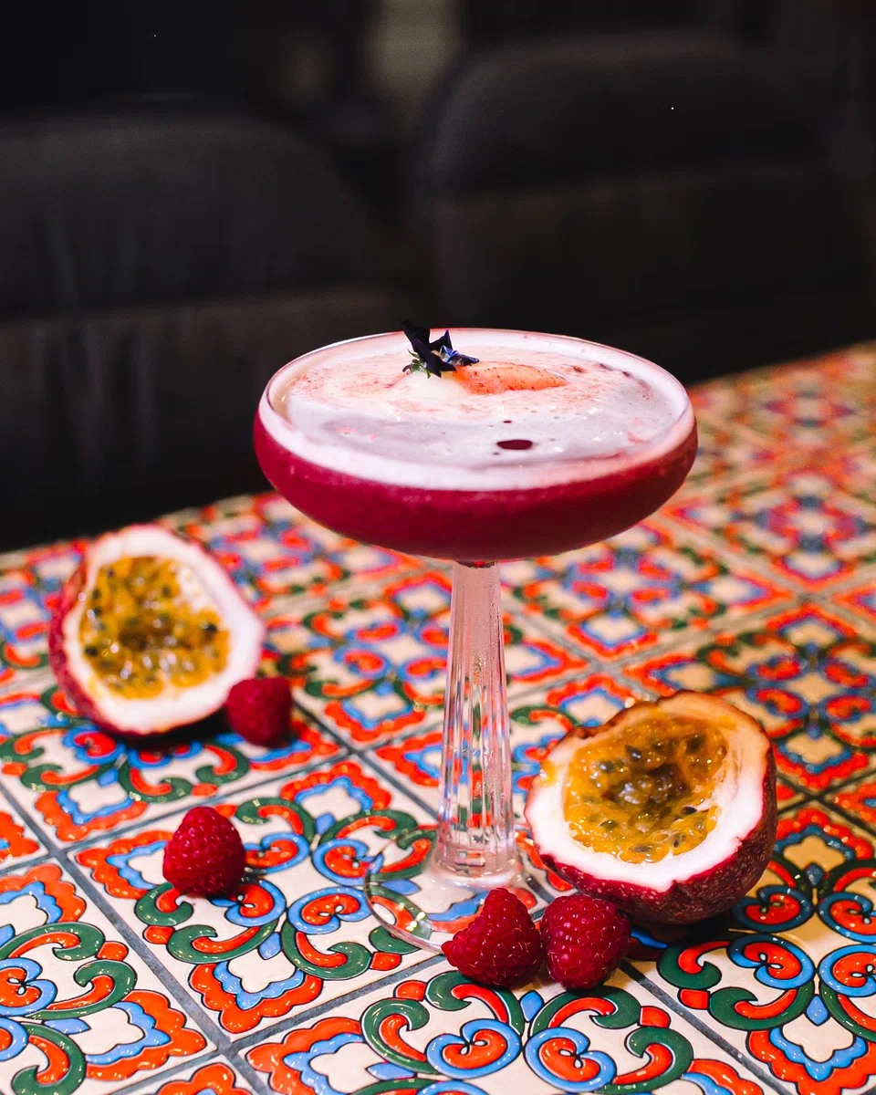 The Kongsee's namesake cocktail is a refreshing sweet-and-sour concoction featuring Tanglin Gin and a dash of local craft lager, topped with passionfruit sorbet.
