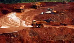 Trucks carrying raw nickel ore near Sorowako in Indonesia's Sulawesi island. 