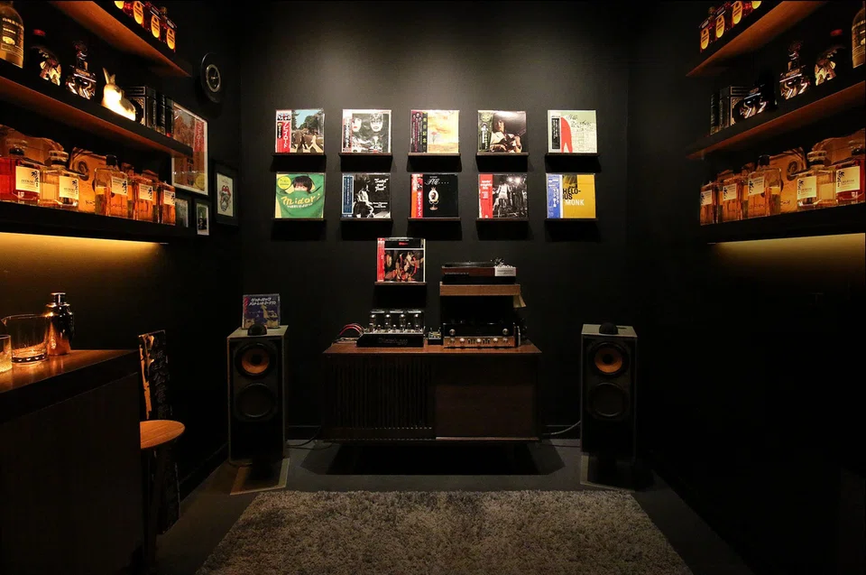 Whisky bottles and albums adorn the walls of Beatbox. 