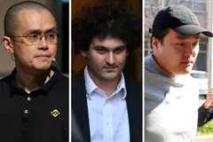 (From left) Changpeng ‘CZ’ Zhao; Sam Bankman-Fried; Do Kwon.