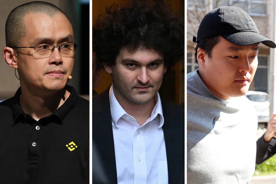 (From left) Changpeng ‘CZ’ Zhao; Sam Bankman-Fried; Do Kwon.