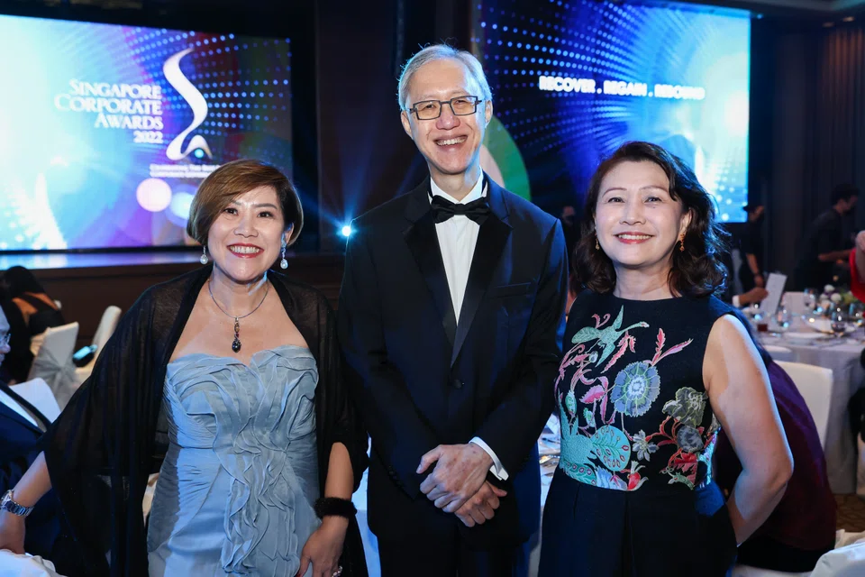 From left: Tan Yen Yen, board member of OCBC, Professor Tan Cheng Han, chairman of SGX RegCo, Angeline Lee, group general counsel, ComfortDelGro.