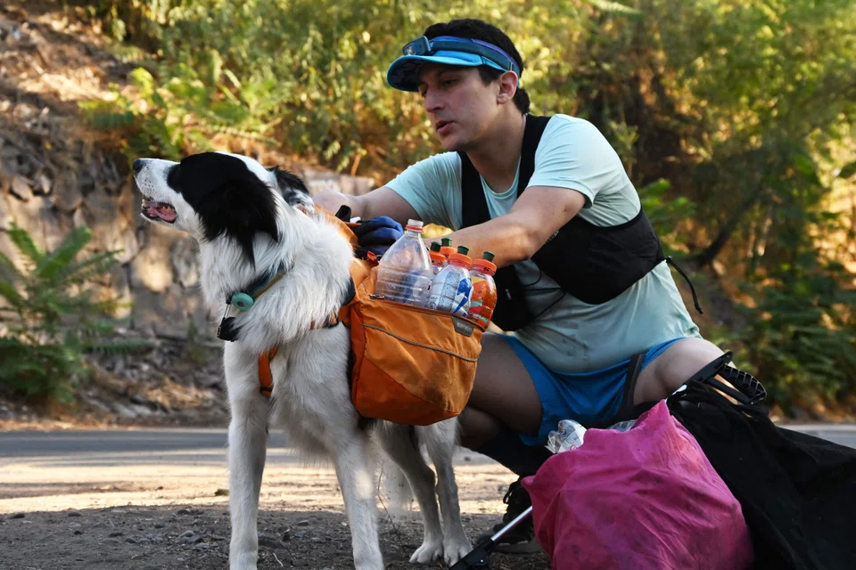 Gonzalo Chiang and Sam the border collie have been “plogging” – picking up garbage while on the run – together for two years, pioneers in Chile of a practice invented in Sweden in 2016.