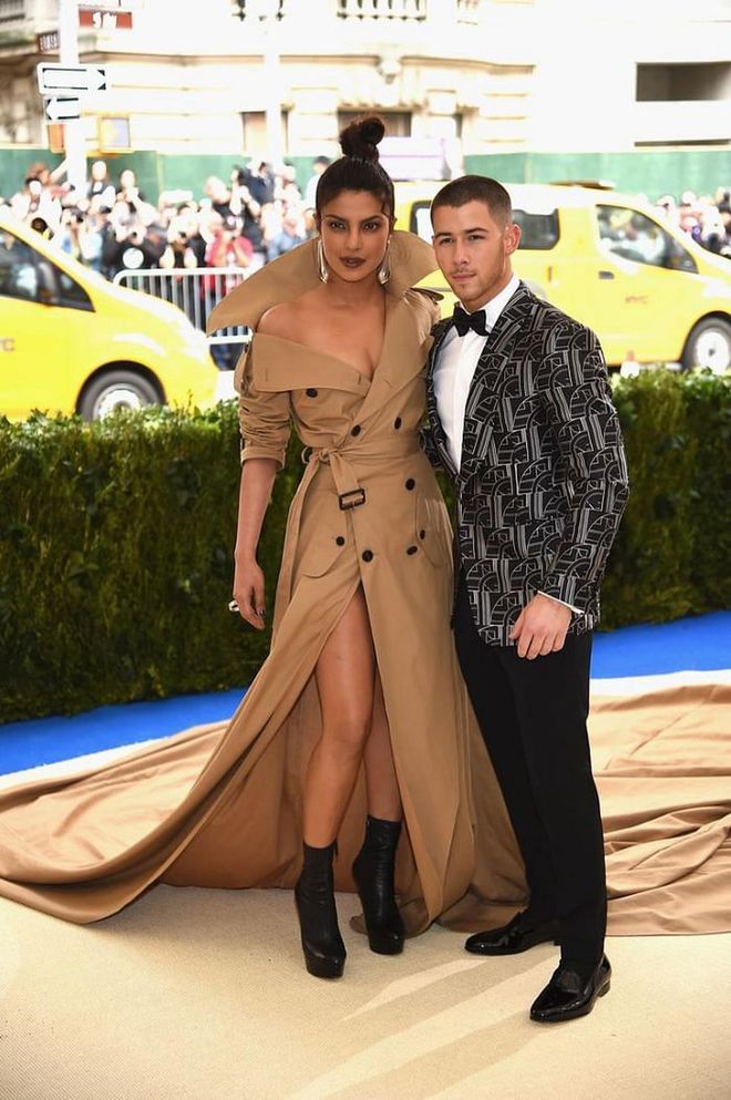 Chopra made her red carpet debut with now-husband Nick Jonas at the 2017 Met Gala, where the duo both wore custom Ralph Lauren Collection.

Photo: Getty