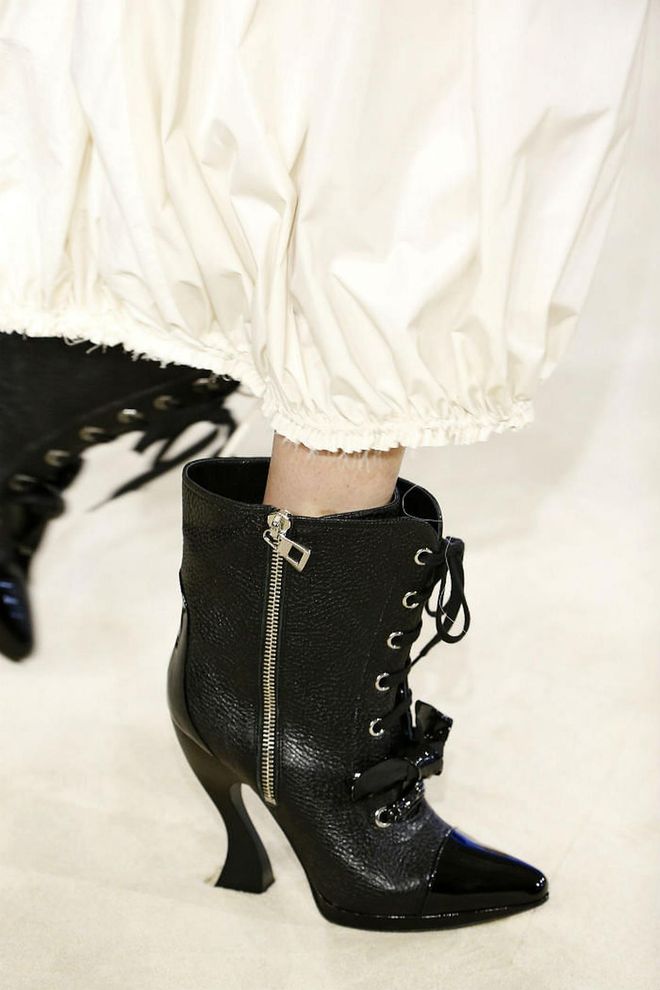 Seen in: Paris Fashion Week SS17 // Reason to love: The booties' lethal combination of a curved heel, subtle pebbled leather, and glistening zippers are enough to make our hearts palpitate twice its normal rate  (Photo: Getty)