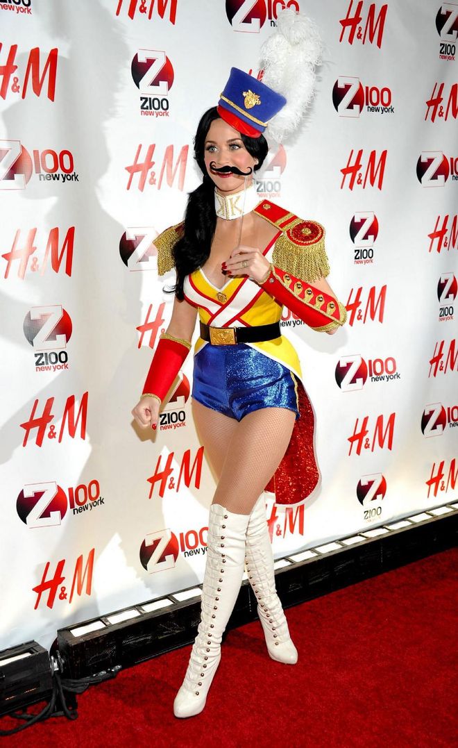 Katy Perry grew a mustache for Z100's Jingle Ball 2010 presented by H&M at Madison Square Garden