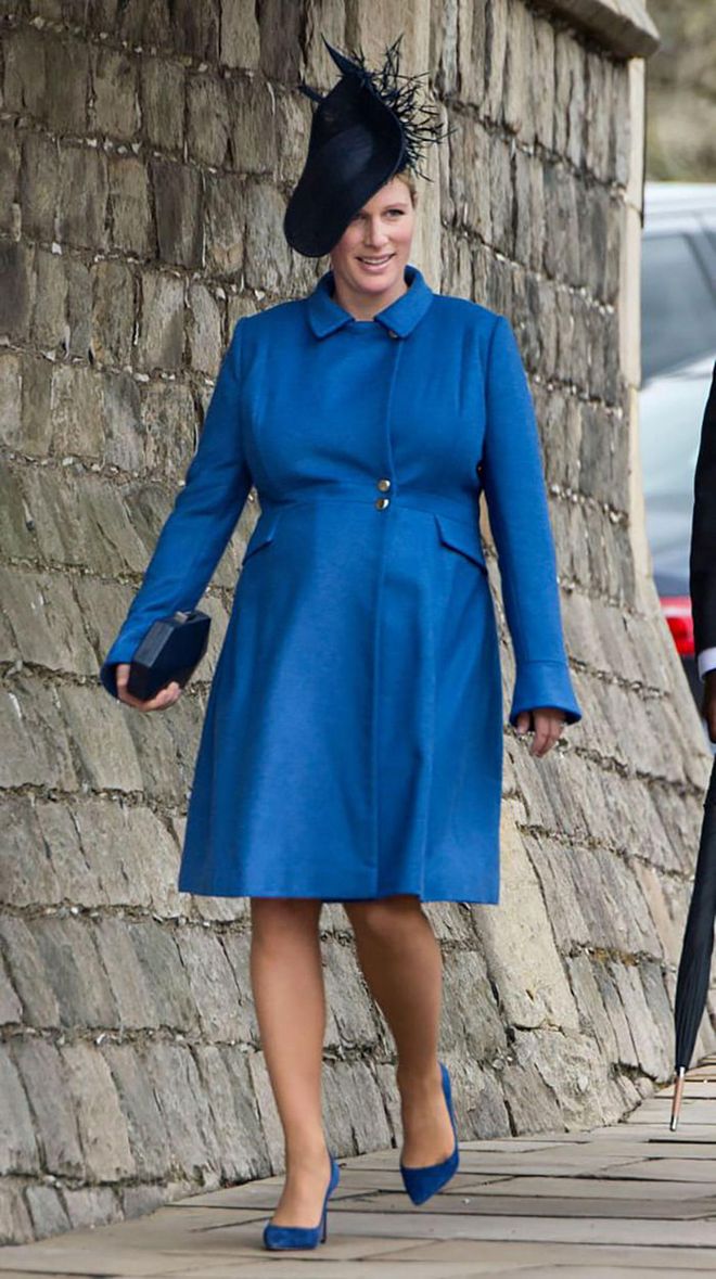 Princess Anne's daughter, Zara Tindall, attends the royal family's Easter church service. Tindall announced her pregnancy in January 2018.

Photo: Getty