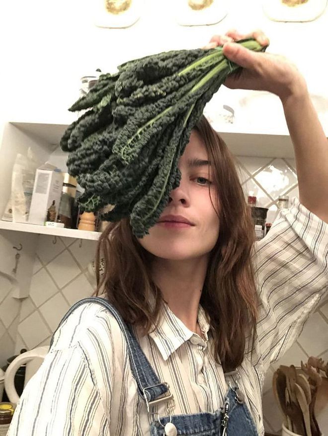 Alexa Chung and vegetables