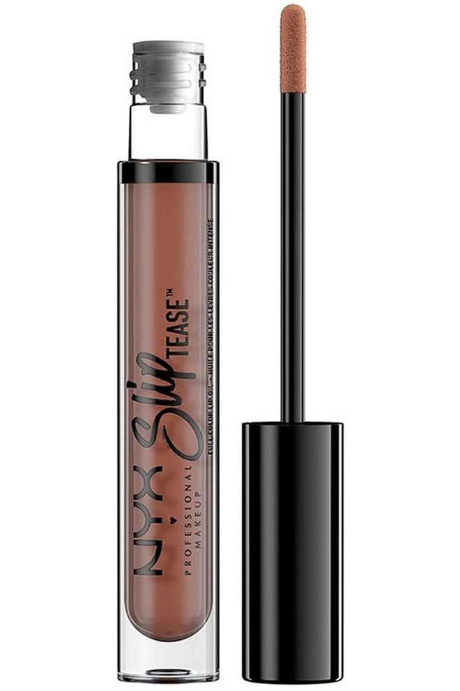NYX Cosmetics Slip Tease Full Color Lip Oil in Beyond Basic, $6.99, ulta.com.