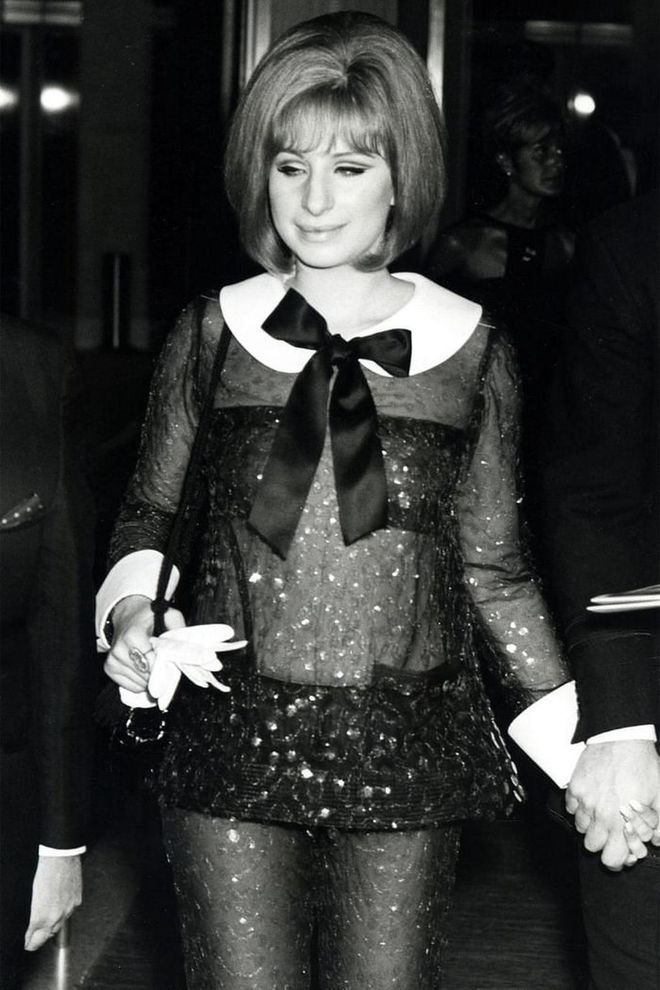 Barbra Streisand won best actress for Funny Girl, and also caused commotion in this sheer mod Arnold Scaasi dress.