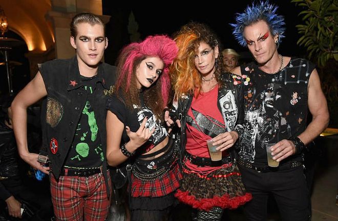 And making matching a full-on family affair, Cindy Crawford and Rande Gerber both coordinated outfits with their kids, Presley and Kaia, for a punk-themed Halloween look. Mommy-and-me (and daddy-and-me!) style has never looked so cool. Photo: Getty