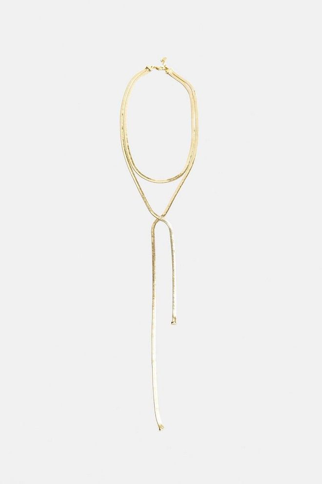Flat Metal Necklace, $39.90, Zara
