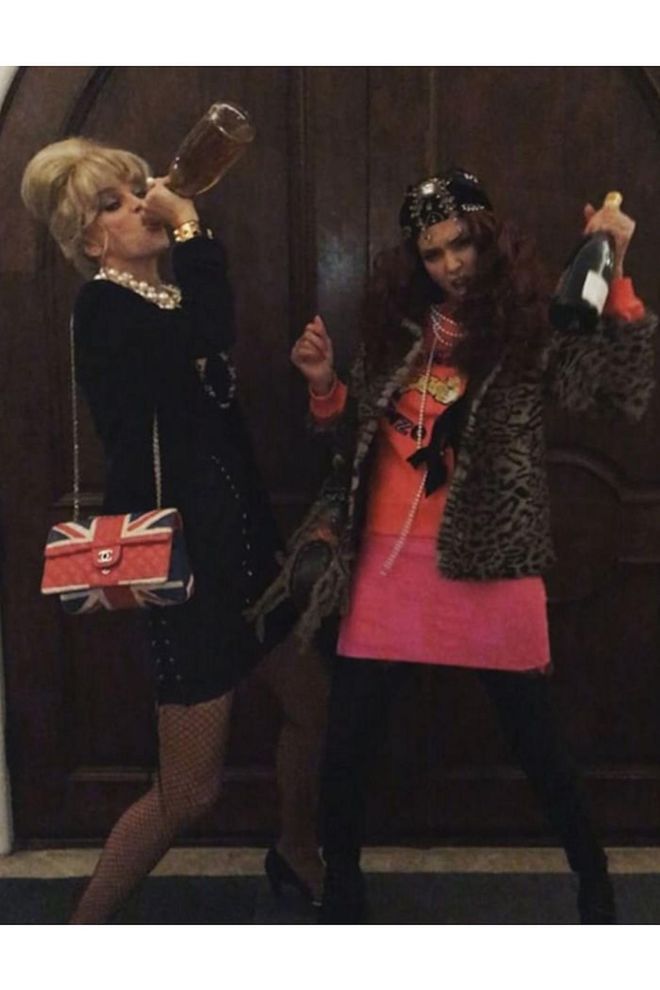 The pair dressed as Patsy and Edina from Absolutely Fabulous.
