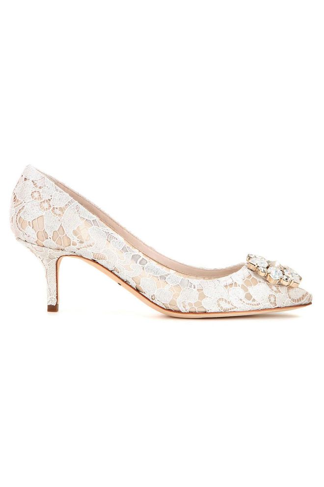The lower heel on these court shoes will ensure your feet are comfortable for dancing all night long.
Lace shoes, £595